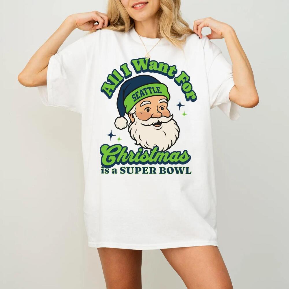 Seattle Football Christmas Super Bowl T Shirt, Retro Seahawk Football Tee